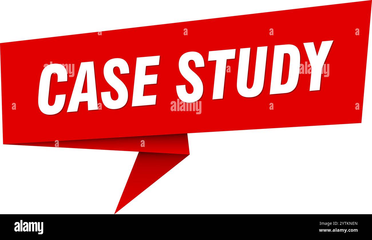 case study banner. case study speech bubble, label, sticker, ribbon, sign template Stock Vector