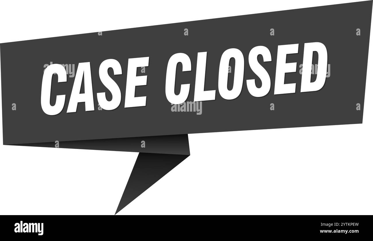 case closed banner. case closed speech bubble, label, sticker, ribbon ...