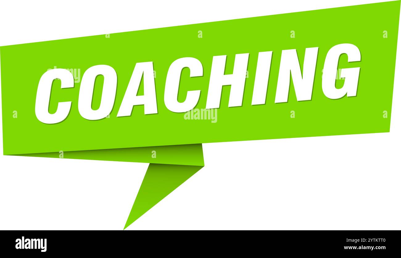 Coaching Banner Coaching Speech Bubble Label Sticker Ribbon Sign