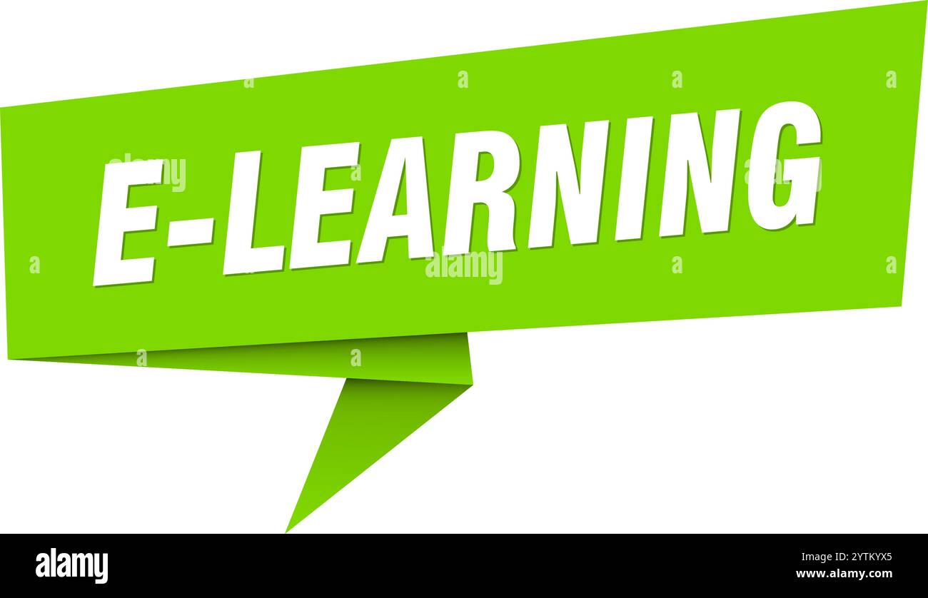 e-learning banner. e-learning speech bubble, label, sticker, ribbon ...