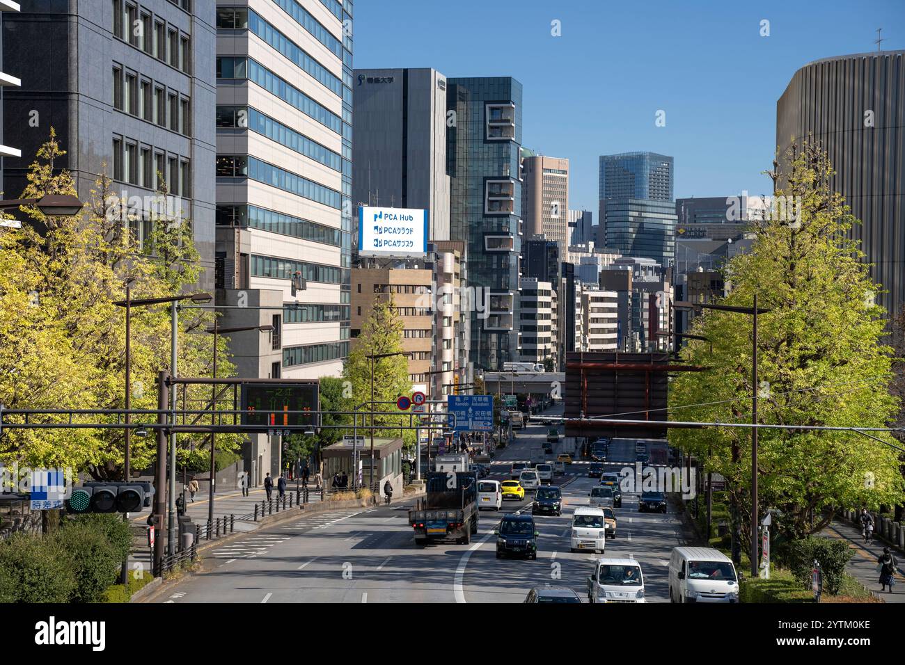 Streets of Tokyo city, capital of Japan. Streets and roads in central ...