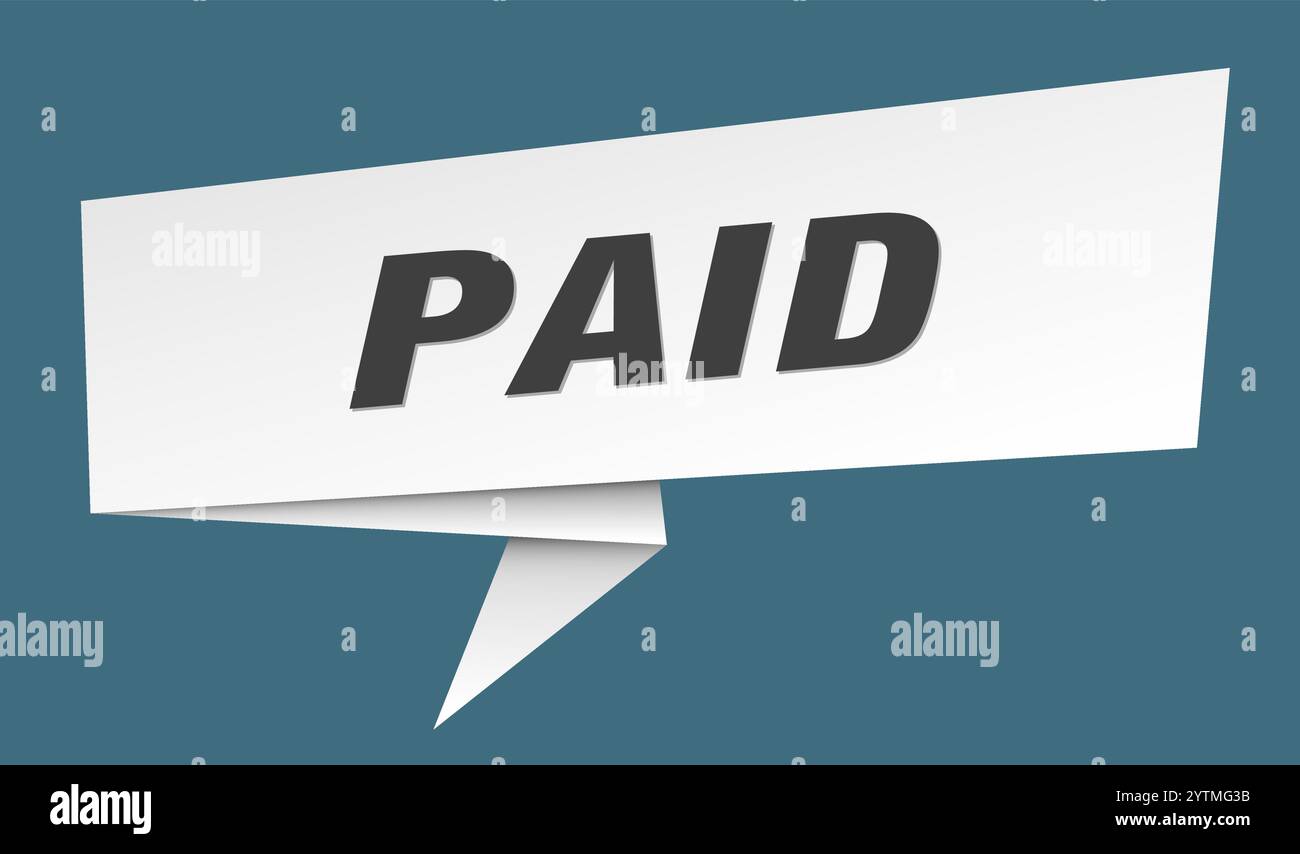 Paid Html Sticker paid banner. paid speech bubble, label, sticker, ribbon, sign template ...