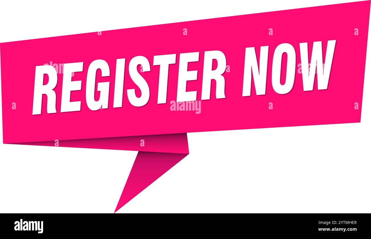 register now banner. register now speech bubble, label, sticker, ribbon ...