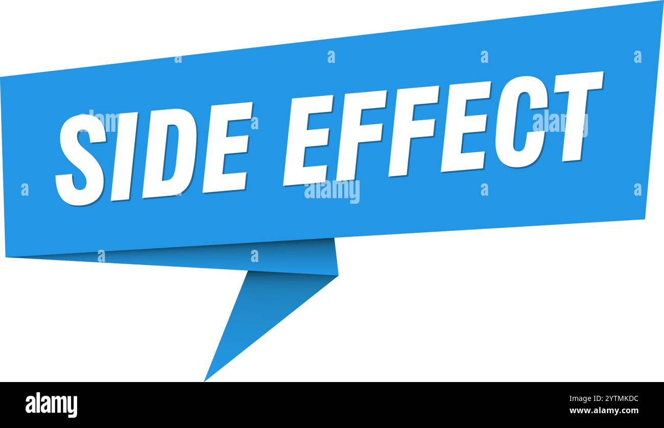 side effect banner. side effect speech bubble, label, sticker, ribbon ...