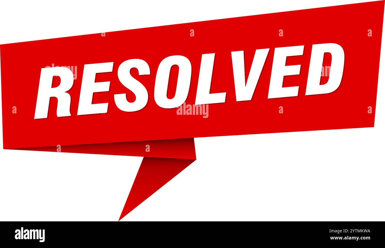 Resolved Slack Sticker resolved banner. resolved speech bubble, label, sticker, ribbon, sign ...