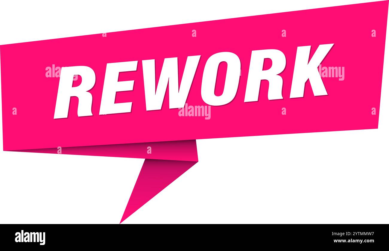 Reworked Sticker rework banner. rework speech bubble, label, sticker, ribbon, sign ...