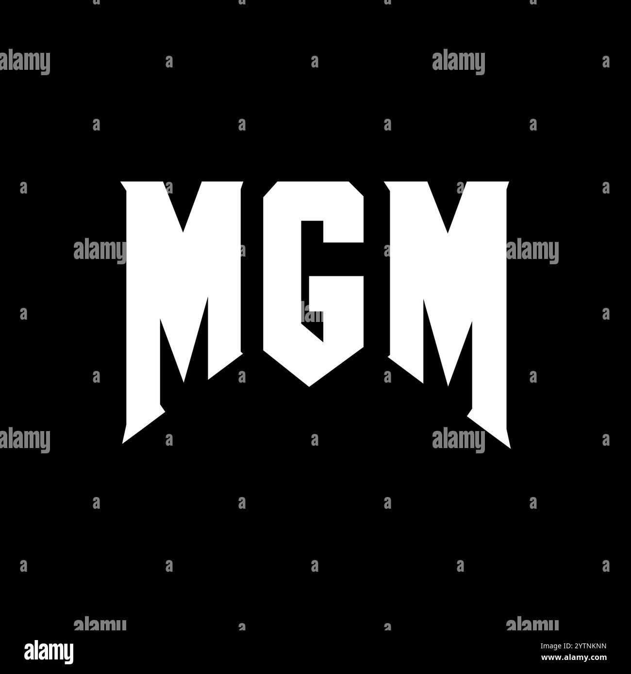 MGM letter logo design for technology company. MGM logo design black and white color combination. MGM logo, MGM vector, MGM design, MGM icon, MGM alph Stock Vector