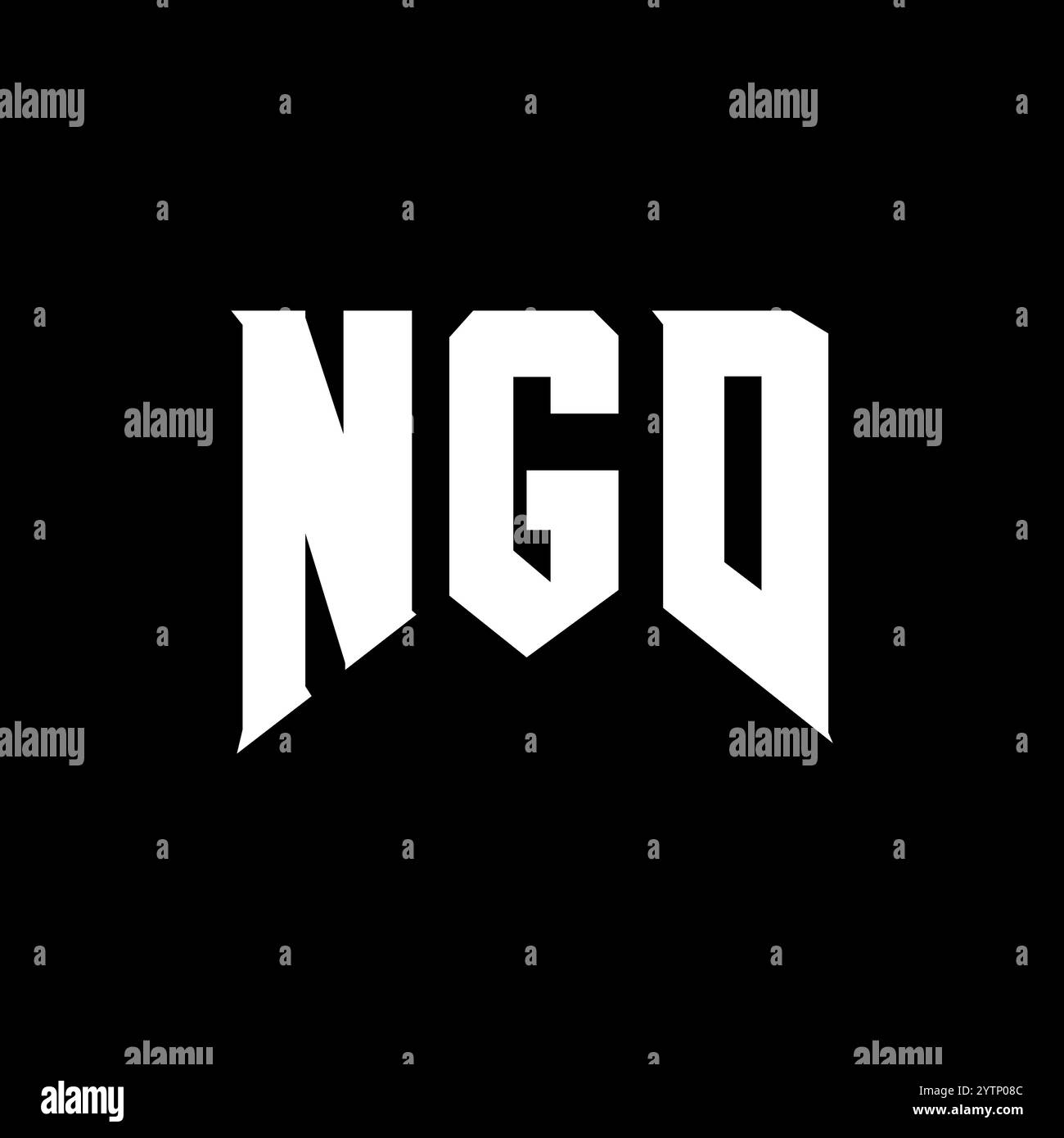 NGD letter logo design for technology company. NGD logo design black and white color combination. NGD logo, NGD vector, NGD design, NGD icon, NGD alph Stock Vector