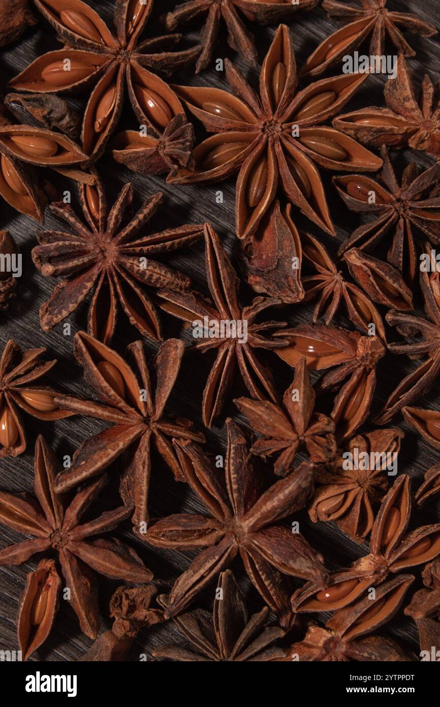 Close-up of star anise spices and seeds Stock Photo