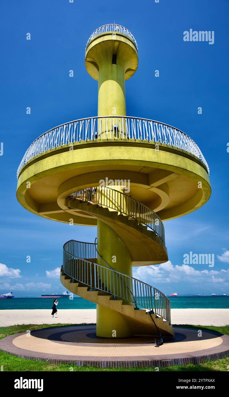Large yellow spiral staircase on a beach in Singapore Stock Photo - Alamy - Oceanfront High-Rise Condos With Spiral Staircase