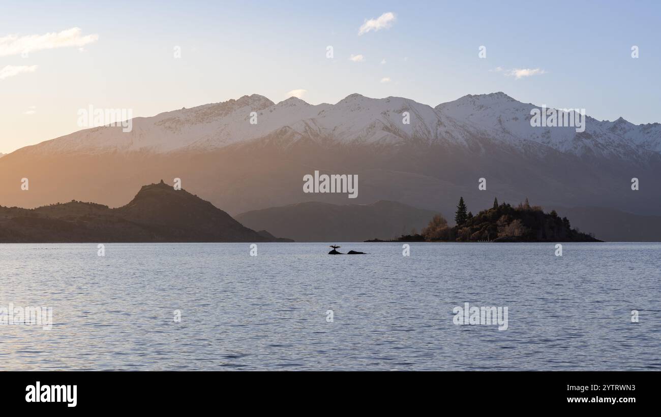 Snowy Mountain Sunset Stock Photo - Alamy