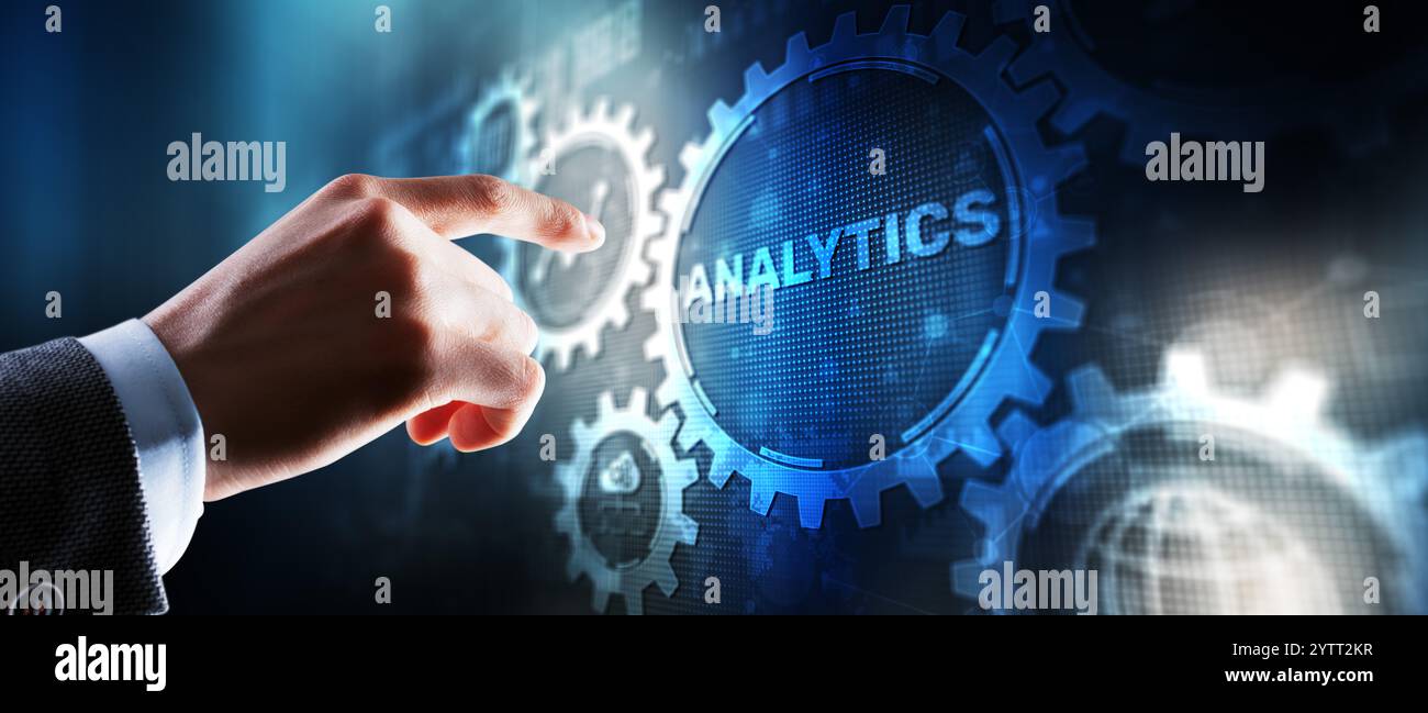 Data analyst concept. Working on business analytics dashboard Stock Photo