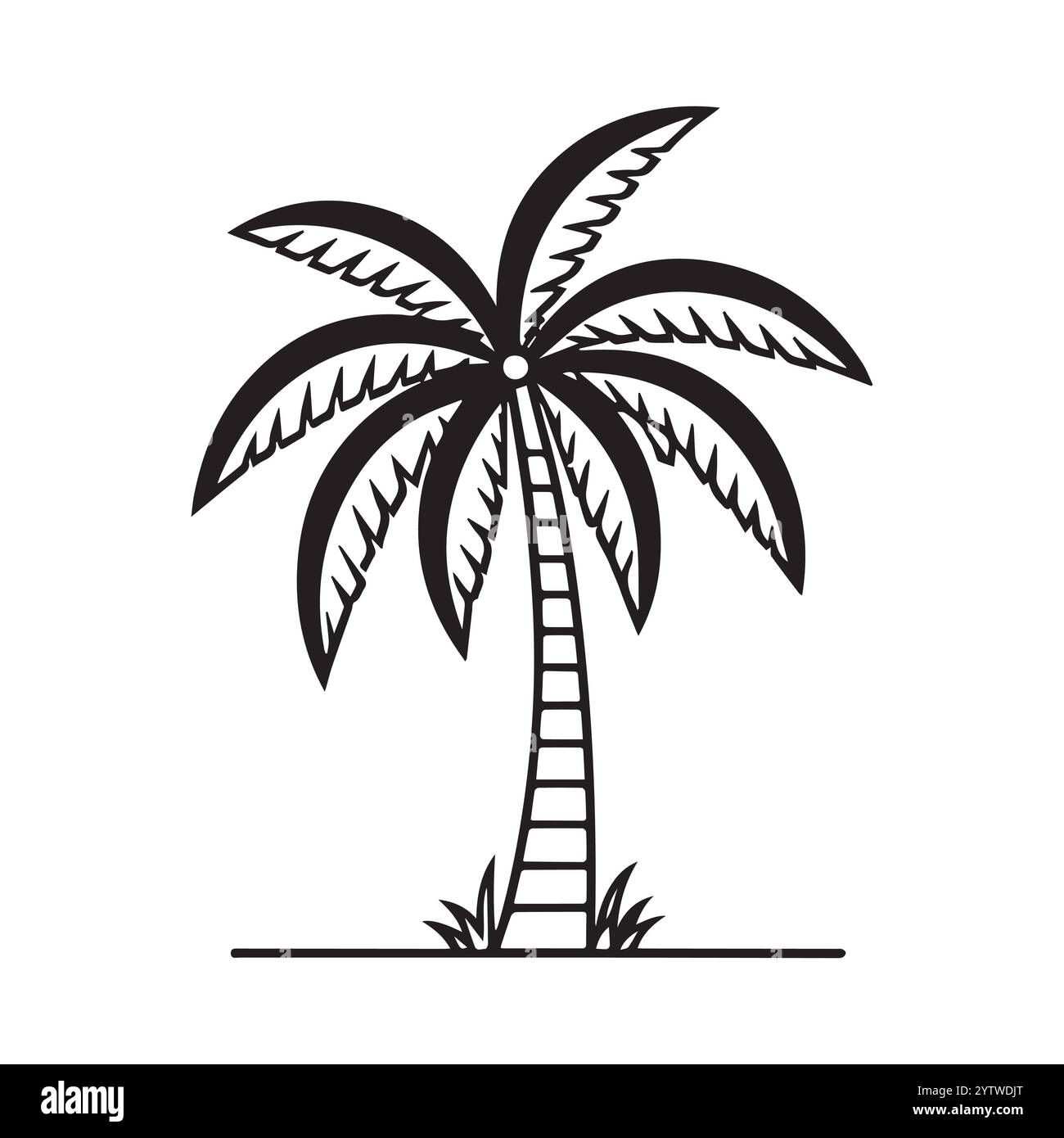 coconut tree with palms isolated icon Stock Vector Image & Art - Alamy
