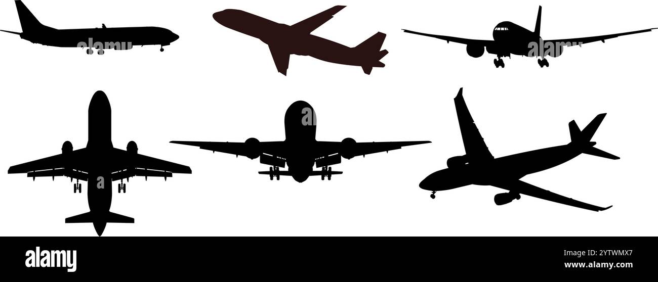 Passenger plane silhouette Stock Vector Image & Art - Alamy