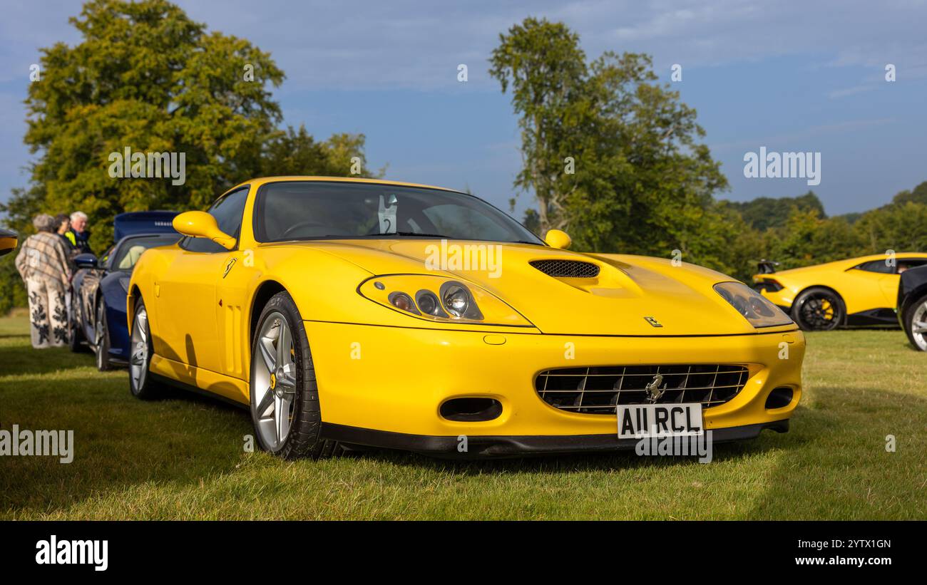 2004 Ferrari 575M Maranello, on display at the Salon Privé Concours d’Elégance motor show held at Blenheim Palace. Stock Photo