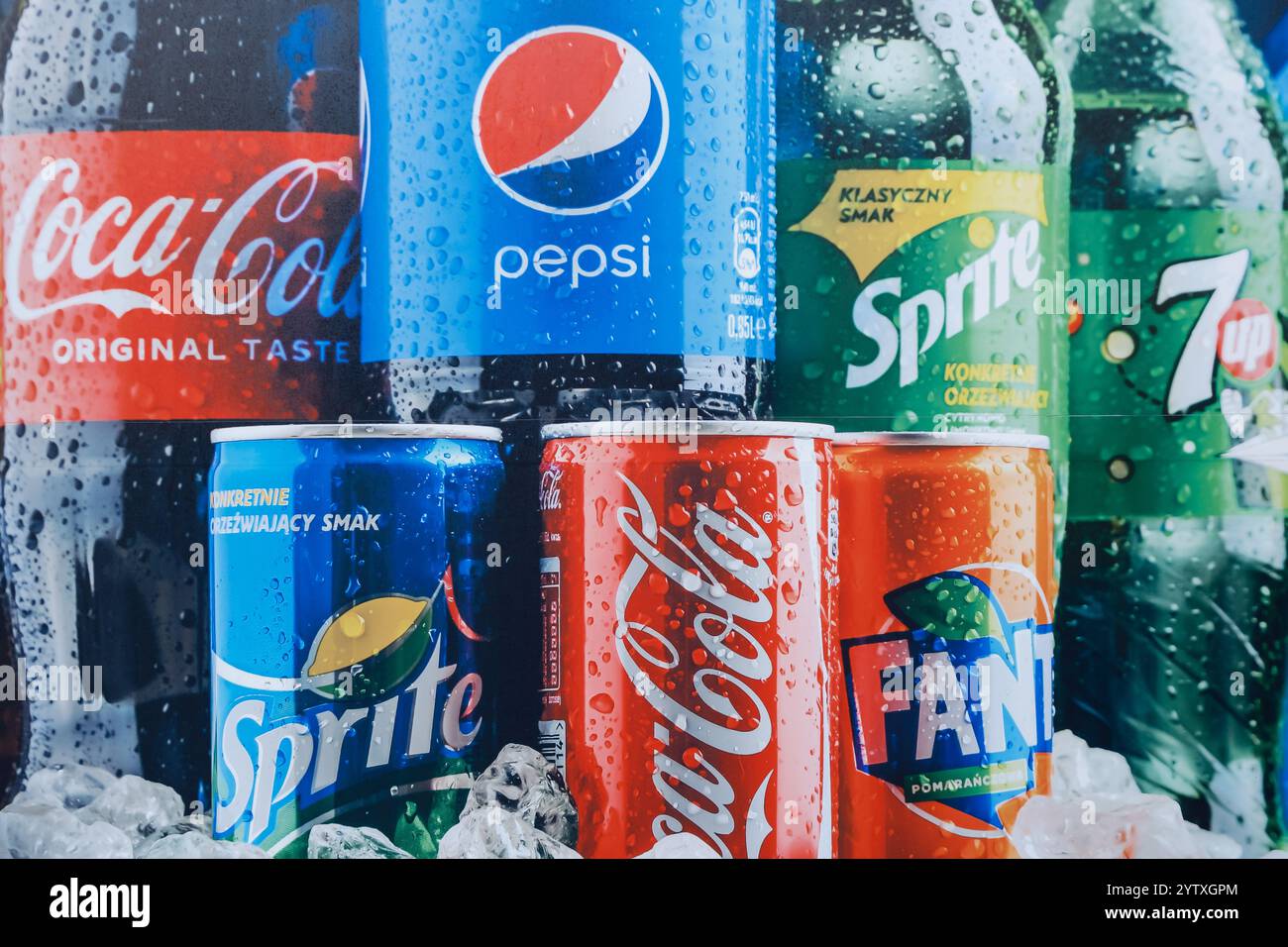 コカ・コーラ　ビニール製のれん　FANTA　Sprite　旗　暖簾 Kyiv Ukraine May Close Shot Classic Coca Cola Sprite Fanta