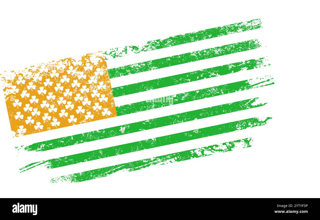 Stylized USA flag for Saint Patricks Day  Stock Vector