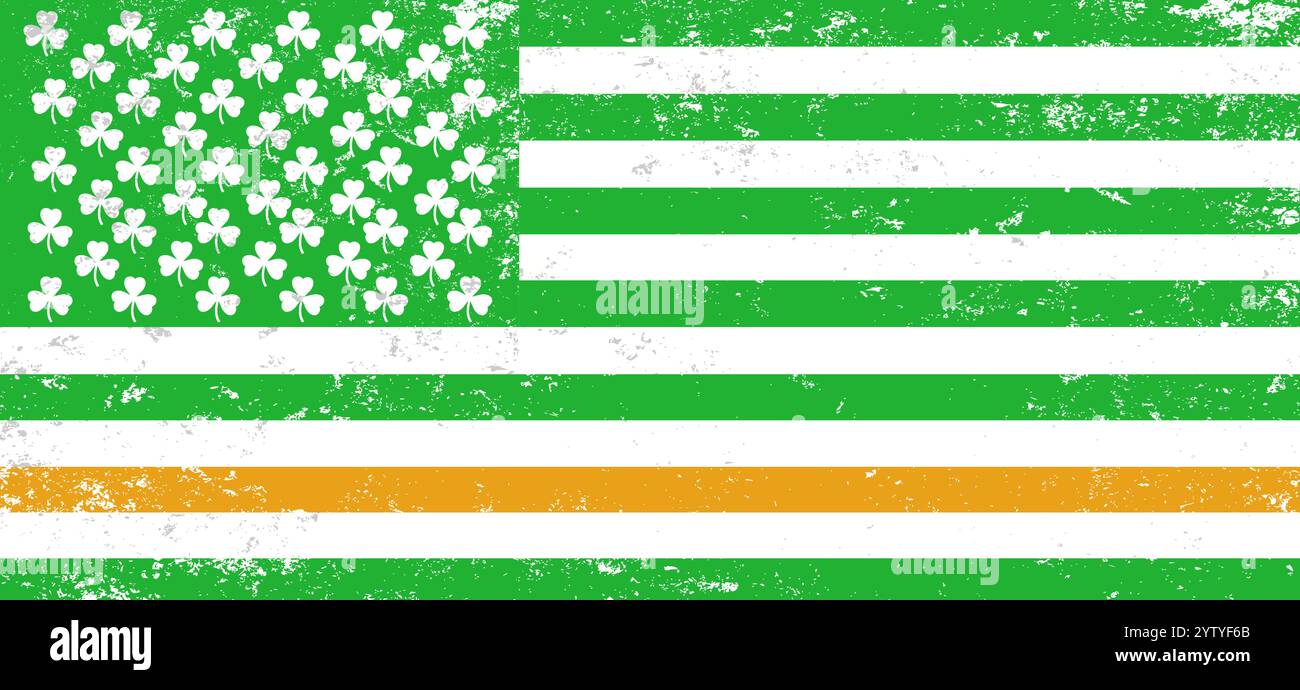 Stylized USA flag for Saint Patricks Day  Stock Vector