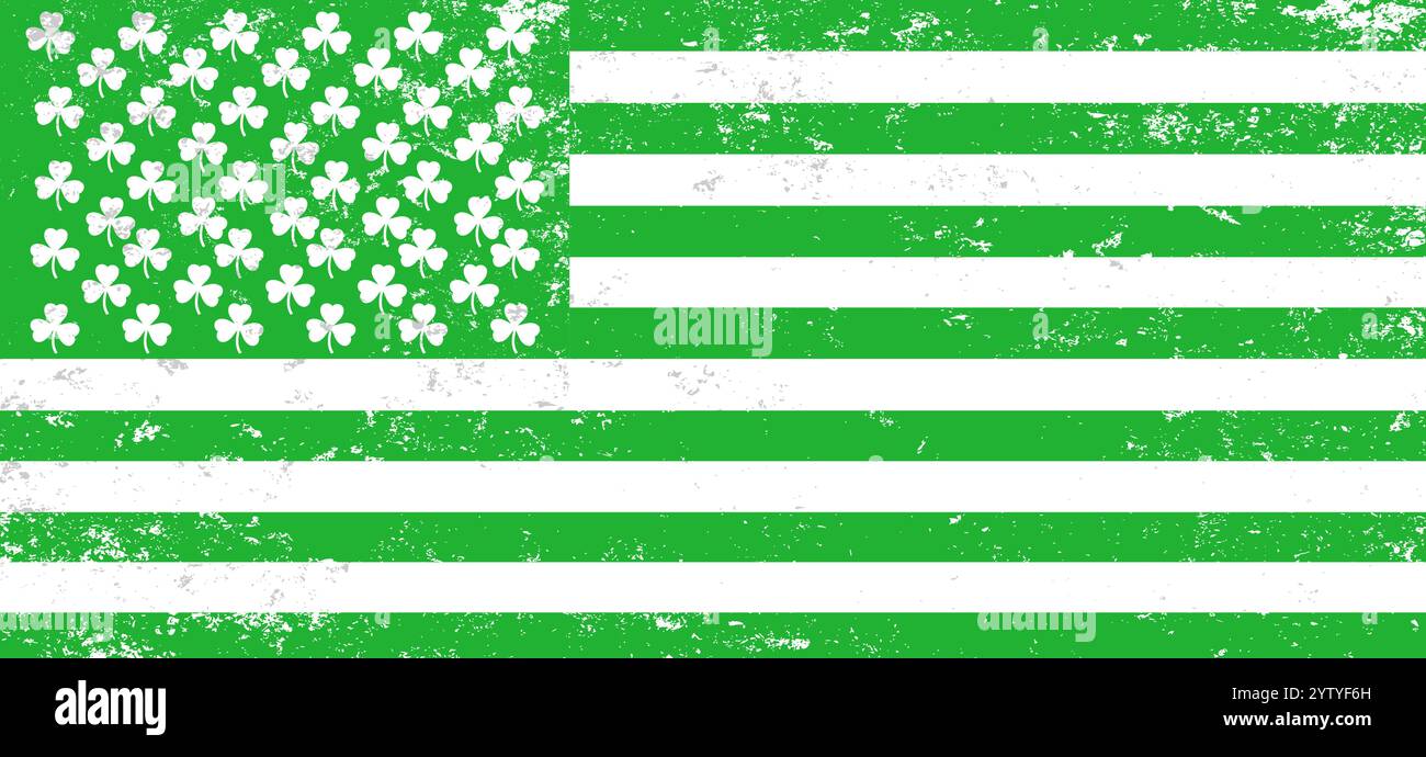 Stylized USA flag for Saint Patricks Day  Stock Vector