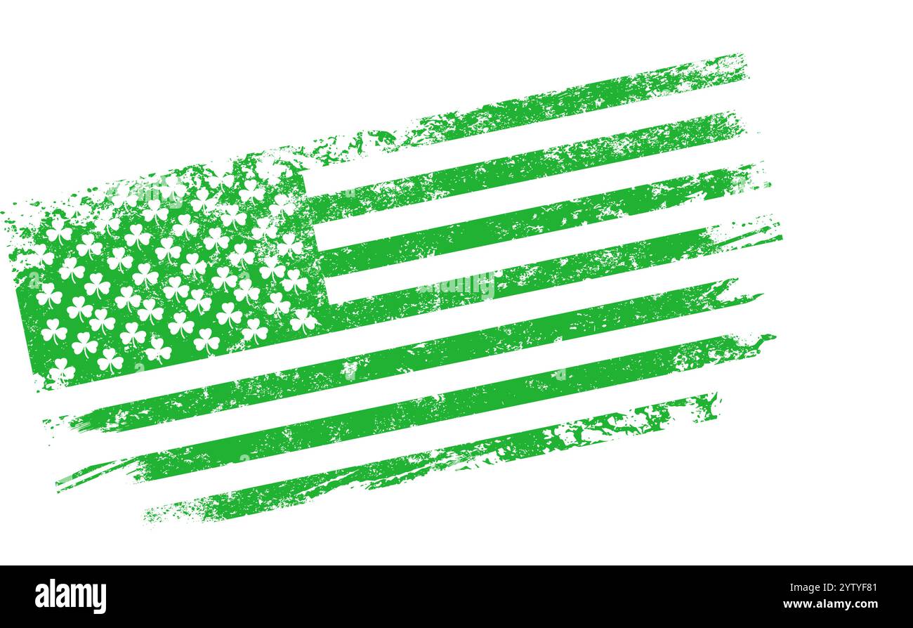 Stylized USA flag for Saint Patricks Day  Stock Vector