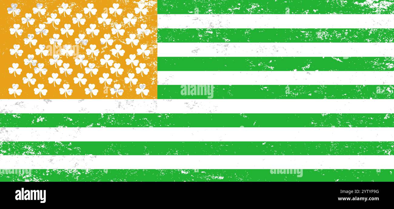 Stylized USA flag for Saint Patricks Day  Stock Vector