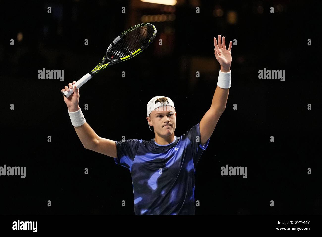 Frances Rogan Uts Denmark's Holger Rune in action against France's Ugo Humbert (not ...