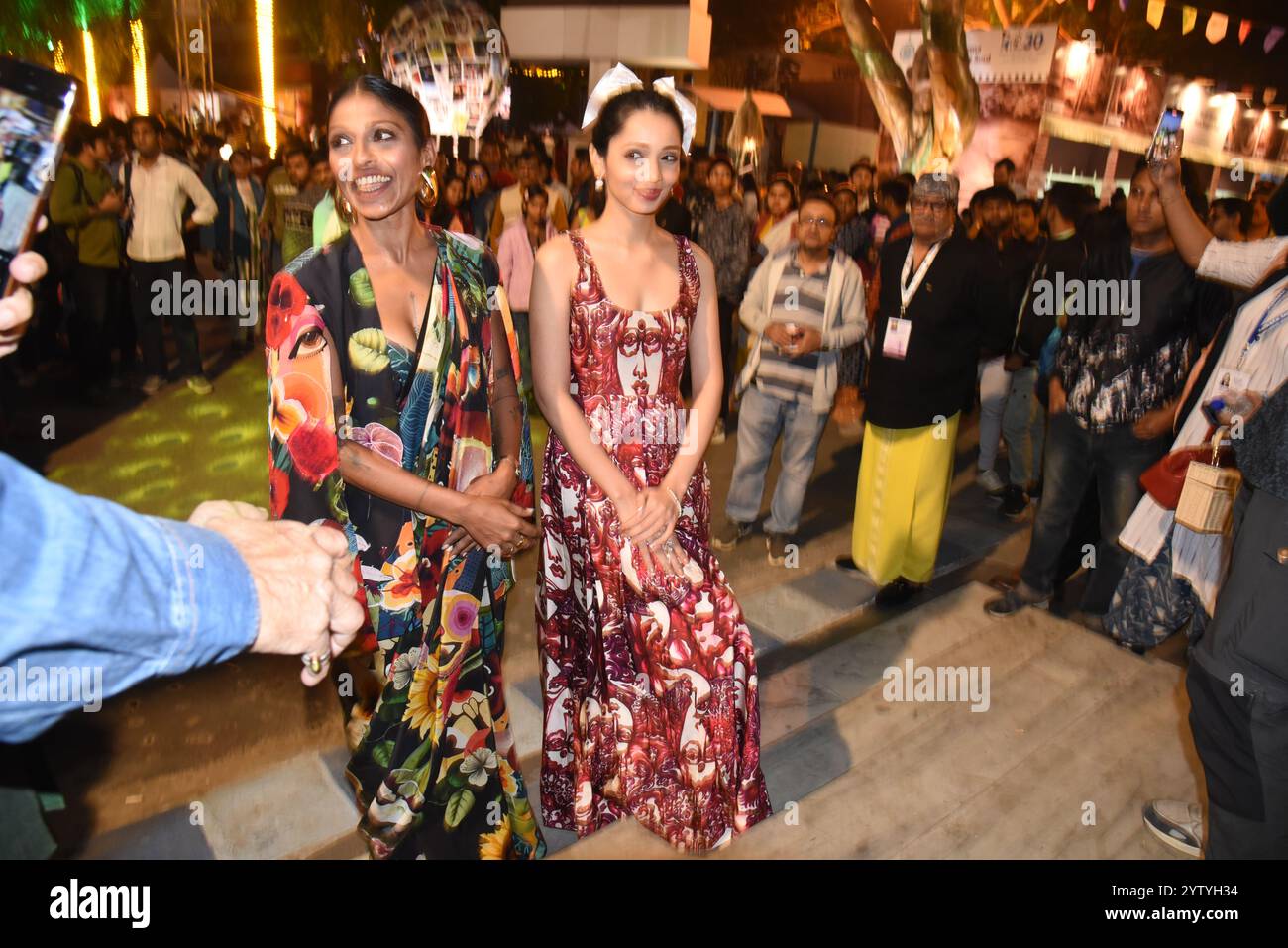 Indian actress Omara Shetty and Anasuya Sengupta attend the 30th Kolkata International Film Festival in Kolkata, India, on December 8, 2024. (Photo by Debajyoti Chakraborty/NurPhoto) Credit: NurPhoto SRL/Alamy Live News Stock Photo