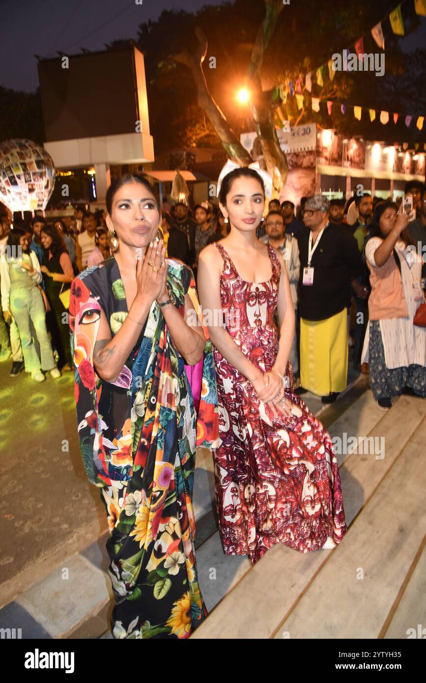 Indian actress Omara Shetty and Anasuya Sengupta attend the 30th Kolkata International Film Festival in Kolkata, India, on December 8, 2024. (Photo by Debajyoti Chakraborty/NurPhoto) Credit: NurPhoto SRL/Alamy Live News Stock Photo