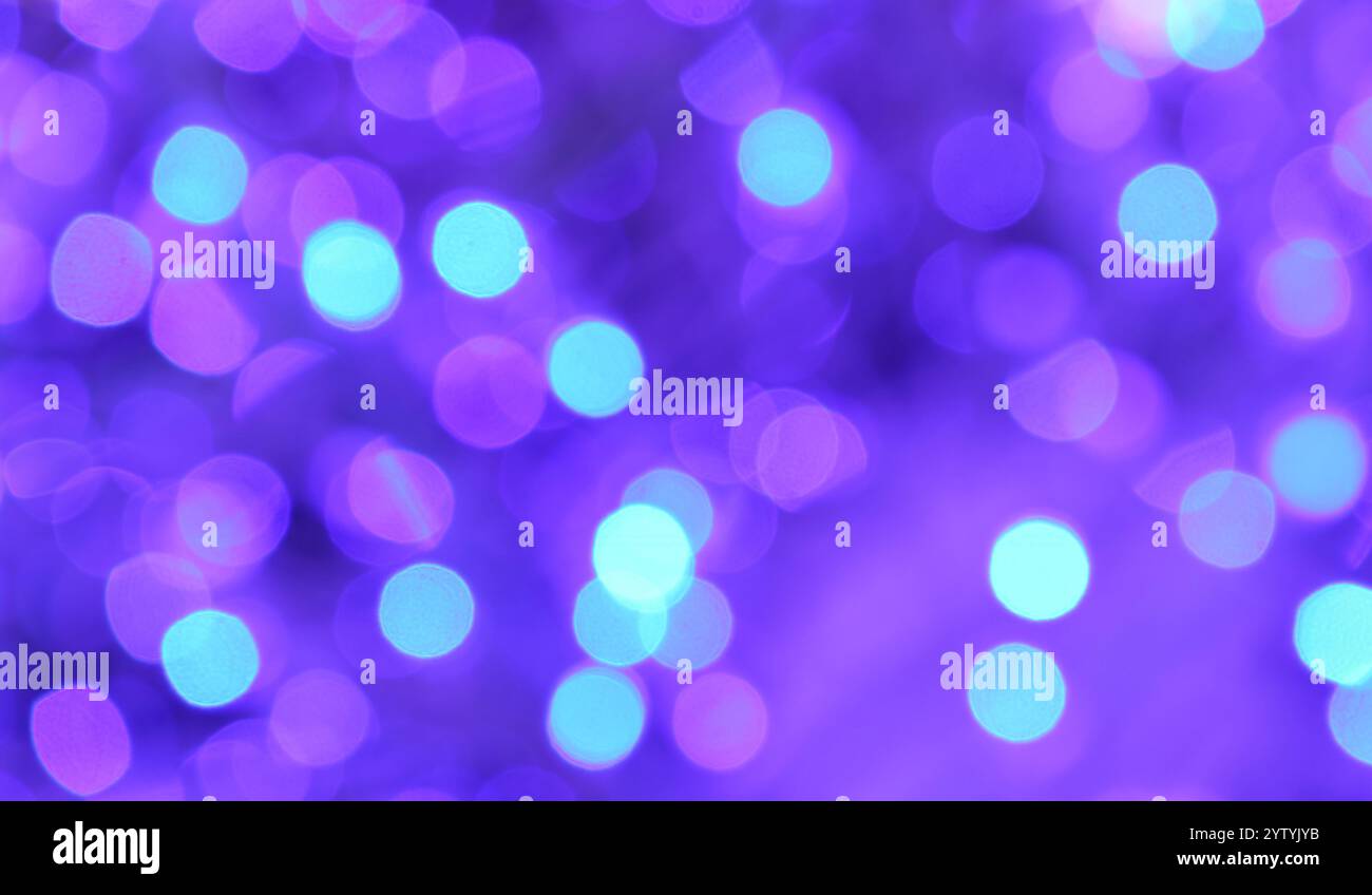 Gradient Blue Tone Abstract Blurred Glittering Christmas Lightings Stock Photo