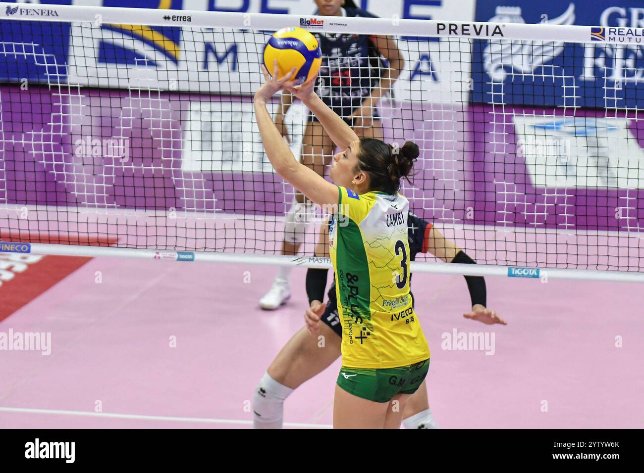 #3 Carlotta Cambi of Pinerolo in action during Serie A1 Tigota match between Reale Mutua Fenera Chieri '''76 and Wash4green Pinerolo at PalaRuffini in Chieri (TO) Stock Photo