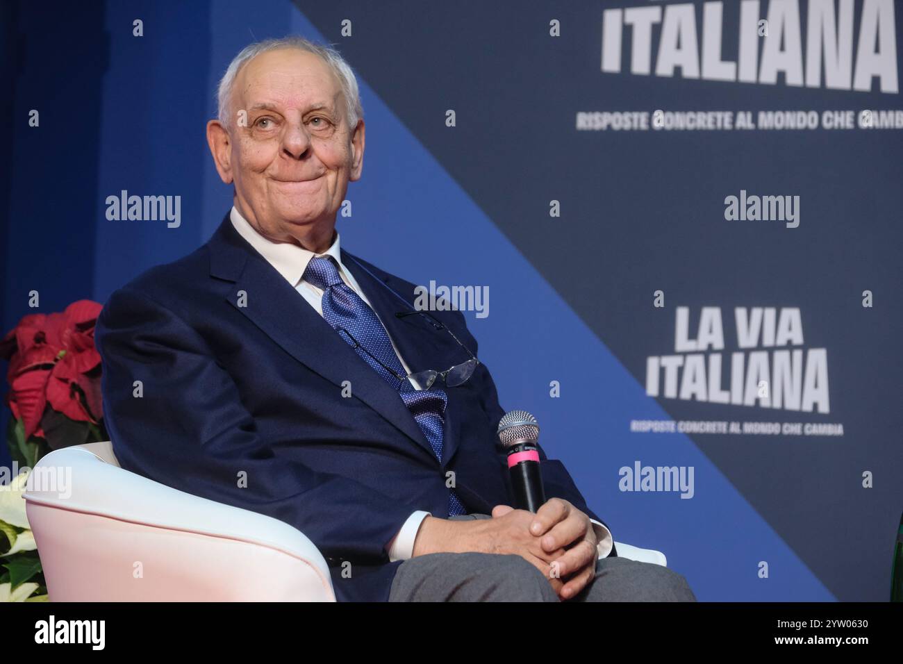 Marcello Pera in occasione del dibattito &#x2018;le istituzioni per la tutela della cultura e delle tradizioni', &#x2018;Atreju 2024 - La via italiana&quot;, politica e Villaggio di Natale di Fratelli d'Italia FDI a Roma Domenica 08 Dicembre 2024 (foto Mauro Scrobogna/LaPresse) Marcello Pera on the occasion of the debate 'the institutions for the protection of culture and traditions', &#x2018;Atreju 2024 - The Italian way', politics and the Christmas Village of Brothers of Italy FDI in Rome on Sunday December 08 2024. (Photo by Mauro Scrobogna/LaPresse) Stock Photo