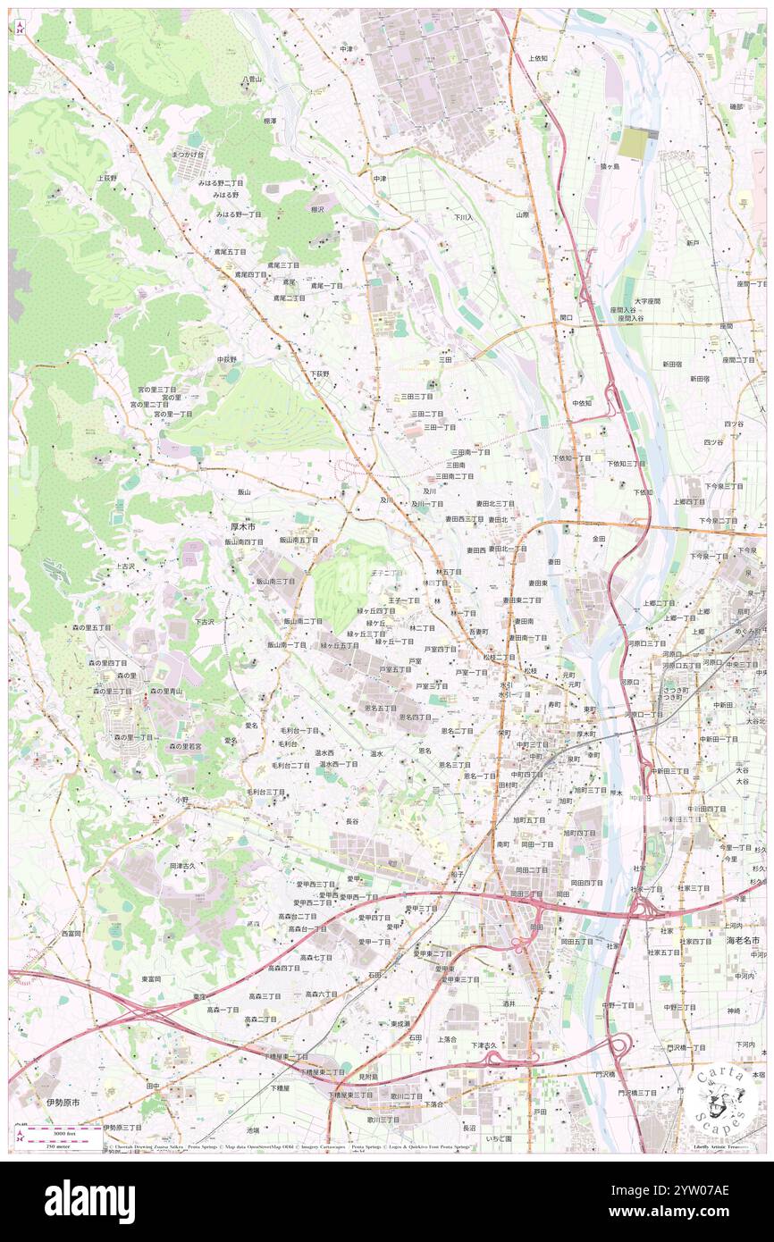 Oji, Atsugi Shi, JP, Japan, Kanagawa, N 35 27' 31'', N 139 20' 33'', map, Cartascapes Map published in 2024. Explore Cartascapes, a map revealing Earth's diverse landscapes, cultures, and ecosystems. Journey through time and space, discovering the interconnectedness of our planet's past, present, and future. Stock Photo