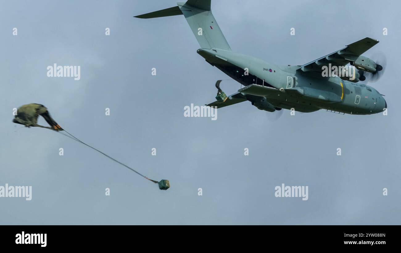 RAF Royal Air Force Airbus C.1 A400M Atlas military cargo plane on a ...