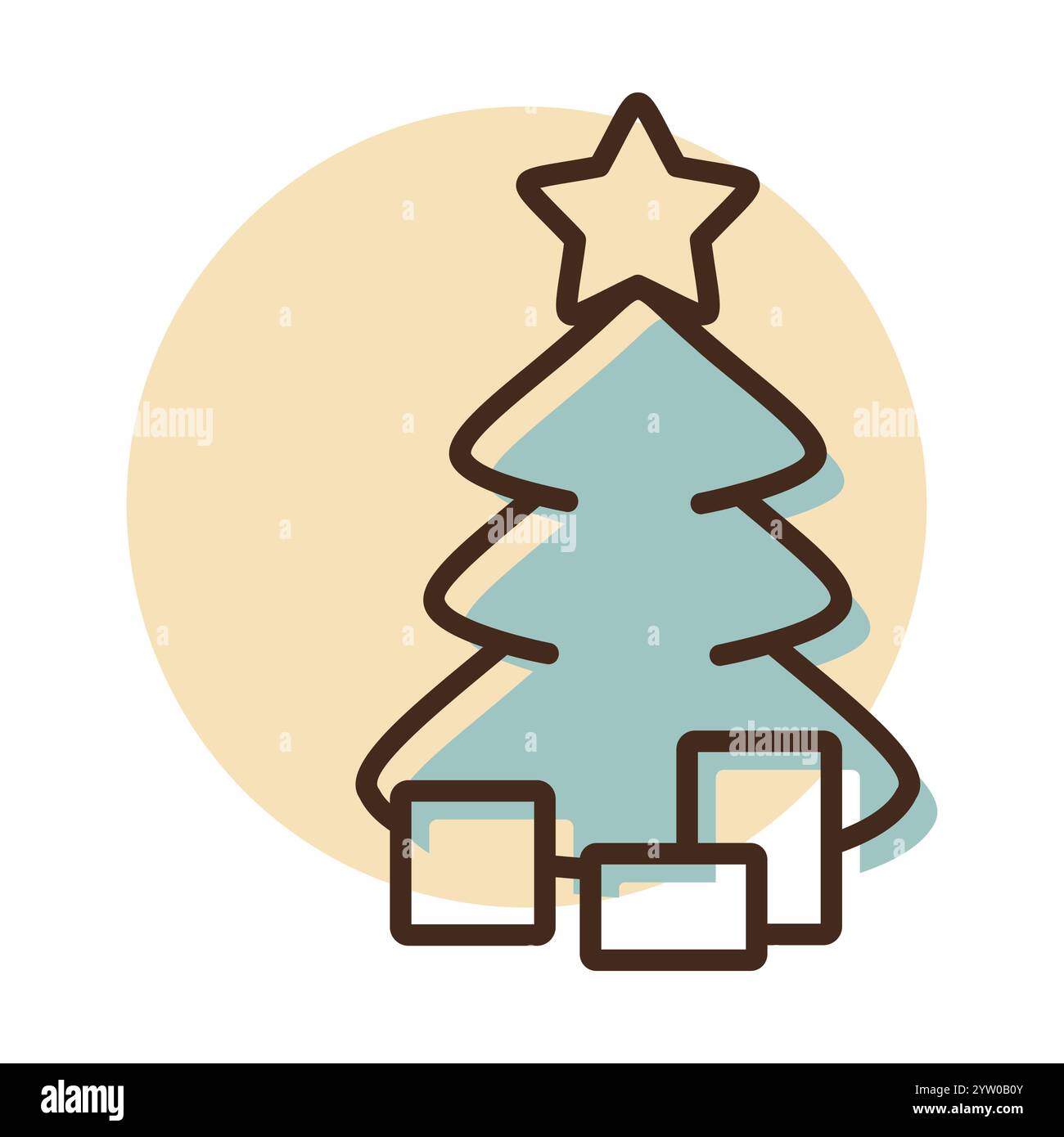 Christmas tree with presents vector icon. Winter sign. Graph symbol for ...
