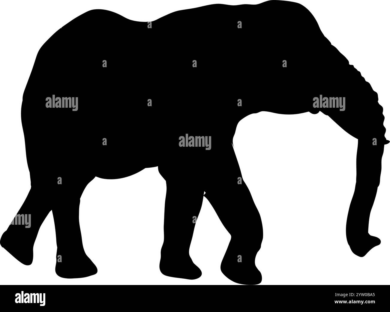 silhouette of elephant - vector illustration Stock Vector Image & Art ...