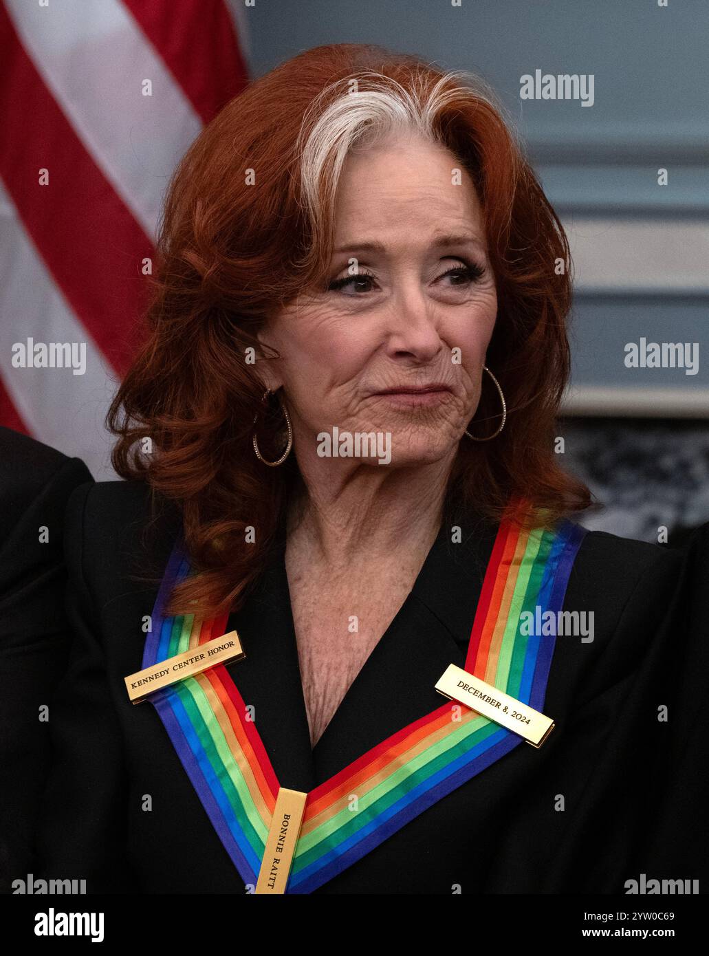 Blues rock singersongwriter and guitarist Bonnie Raitt, poses with her