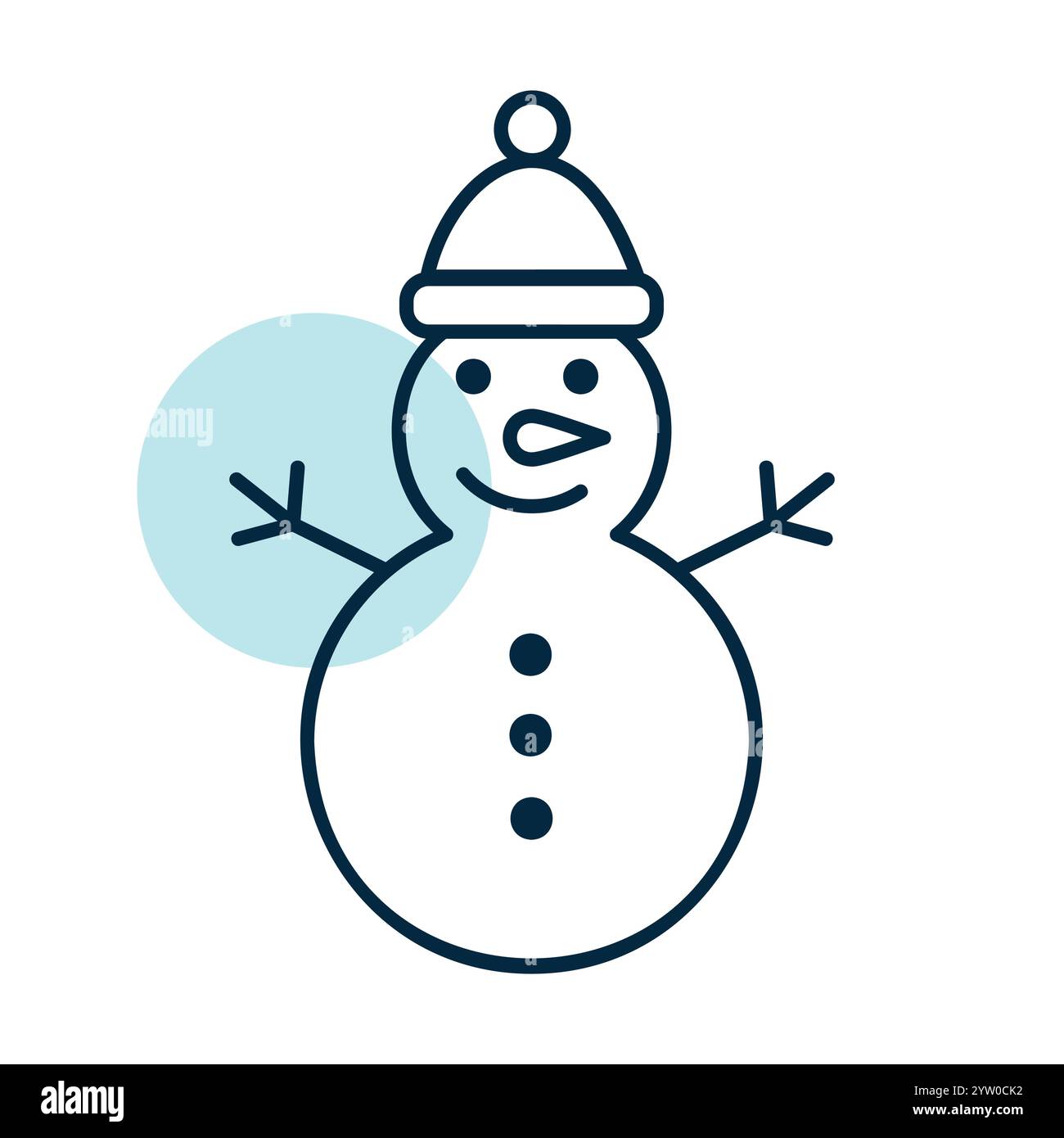 Happy winter snowman with hat vector icon. Winter sign. Graph symbol ...