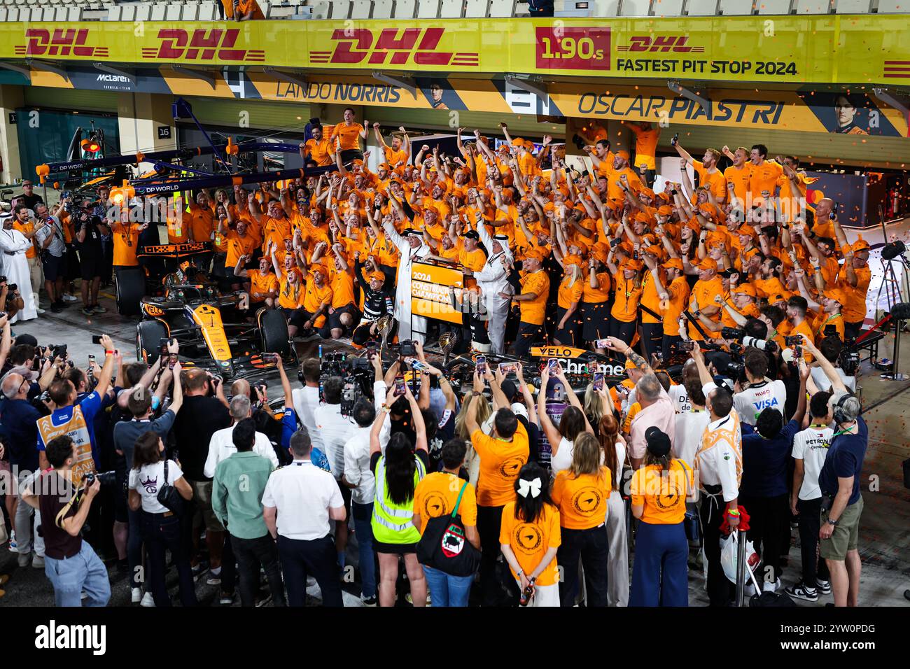The McLaren F1 Team celebration the win of the constructorsâ ...