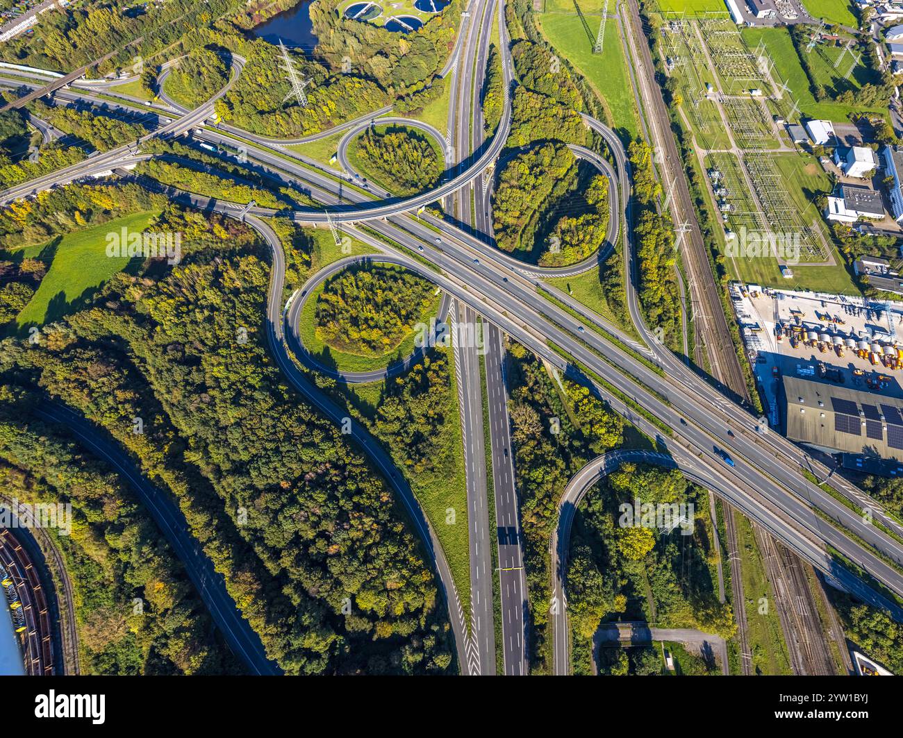 B236 Map Aerial view, intersection of federal highway B236 and Brackeler Straße ...