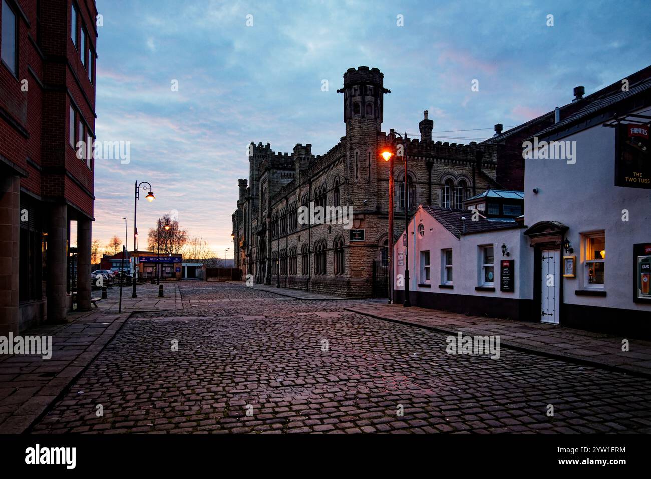 Evening shadows along Castle Street, Bury, England Stock Photo - Alamy