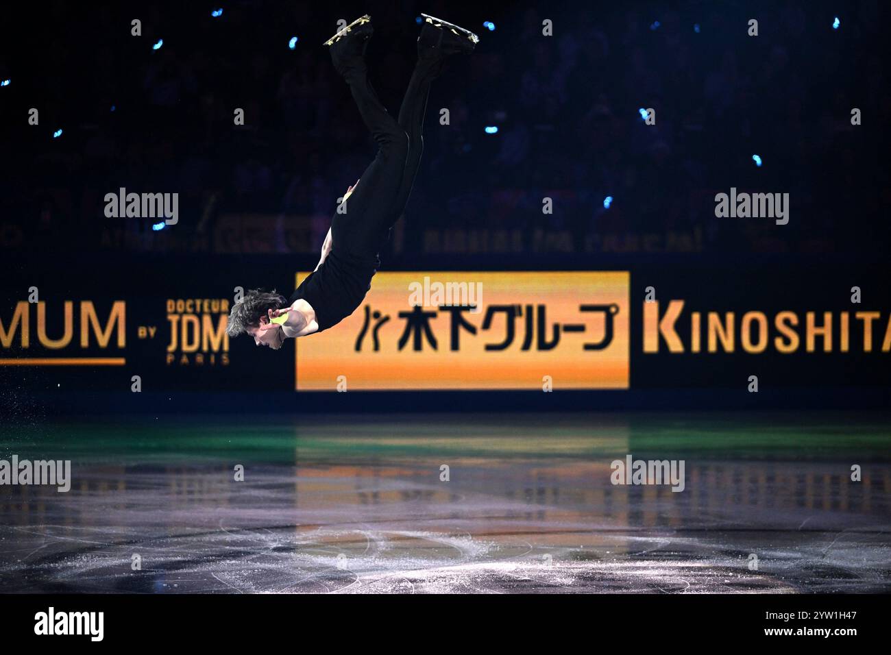 Ilia Malinin of United States performs during an exhibition in ISU