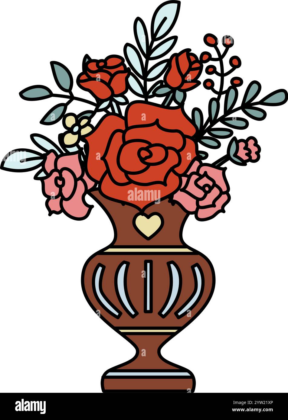 Elegant Floral Vase Design vector Stock Vector Image & Art - Alamy