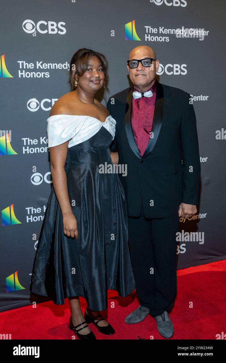 Actor Laurence Fishburne and his daughter, Delilah Fishburne, pose on