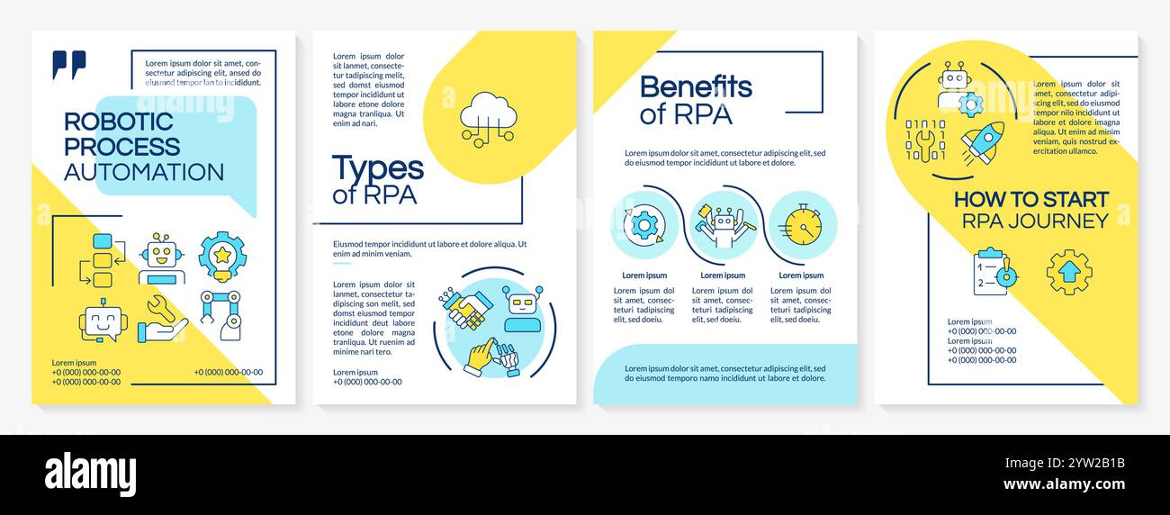 RPA blue and yellow brochure template Stock Vector Image & Art - Alamy