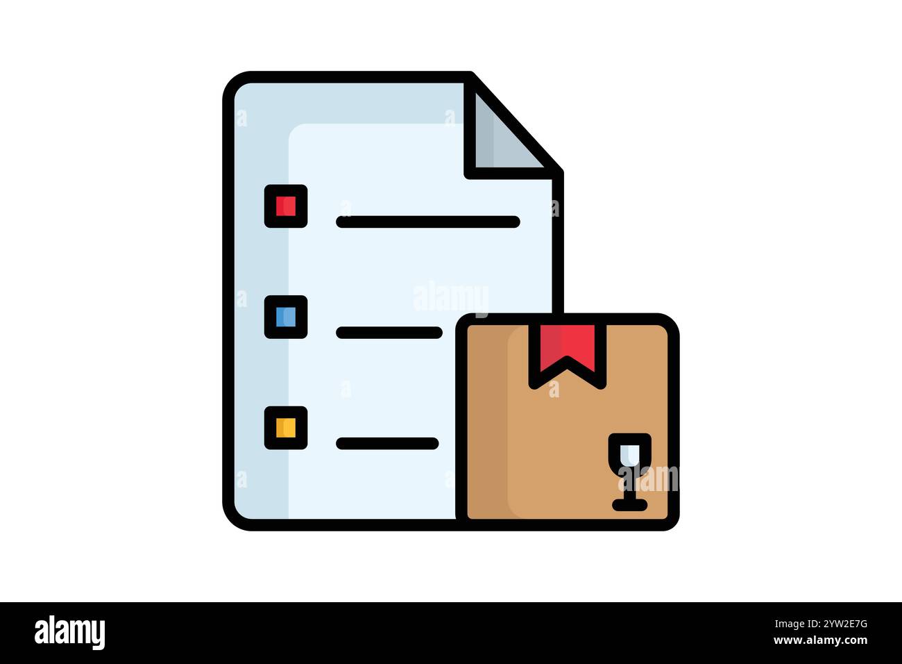 Inventory icon. colored outline icon style. document with product. icon ...