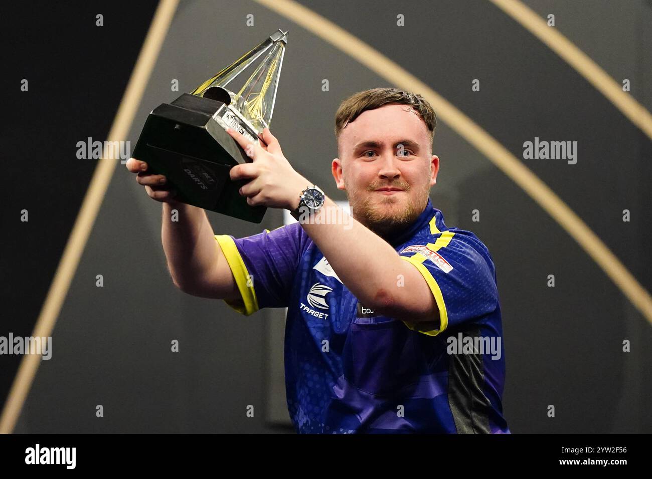 File photo dated 23052024 of Luke Littler celebrates with the trophy