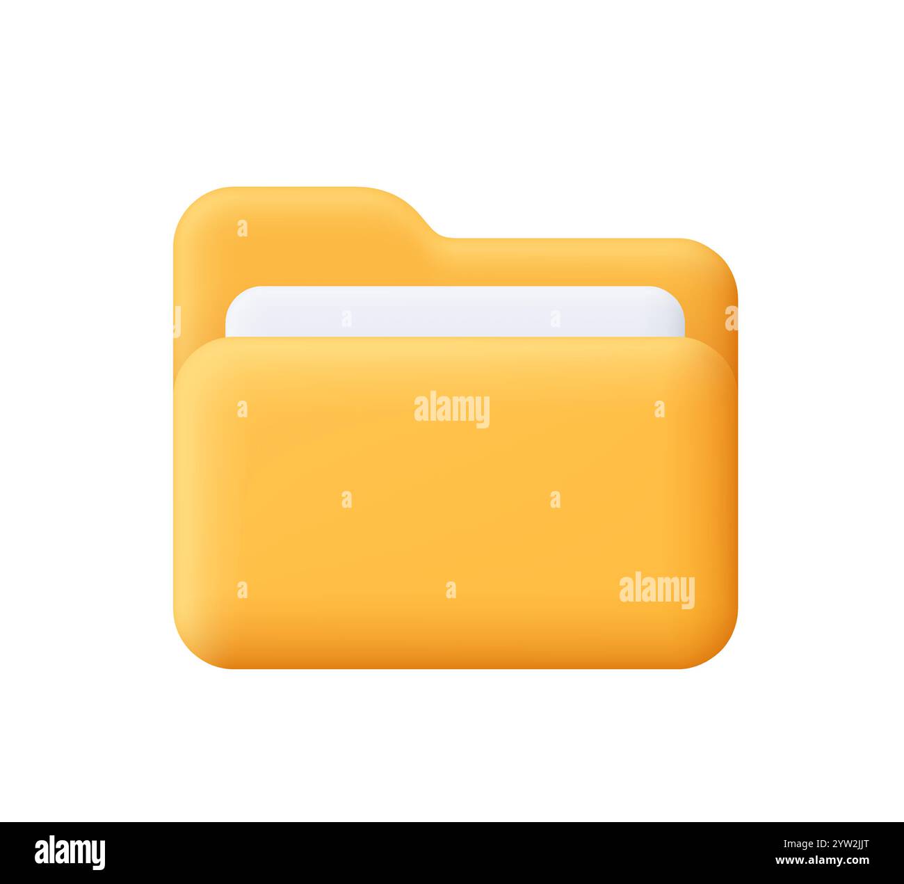 Yellow computer folder with paper files, documents. Business, file ...