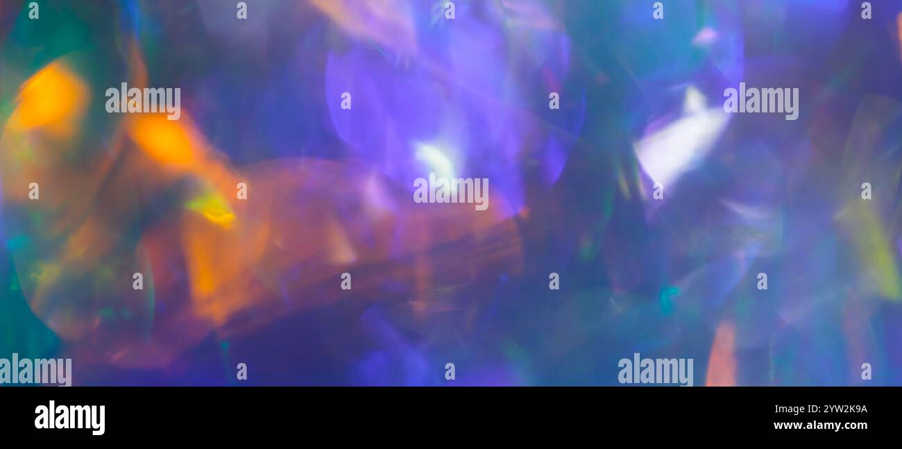 Vibrant Abstract Bokeh with Multicolored Blurred Circles, Blurred Gradient Background Stock Photo