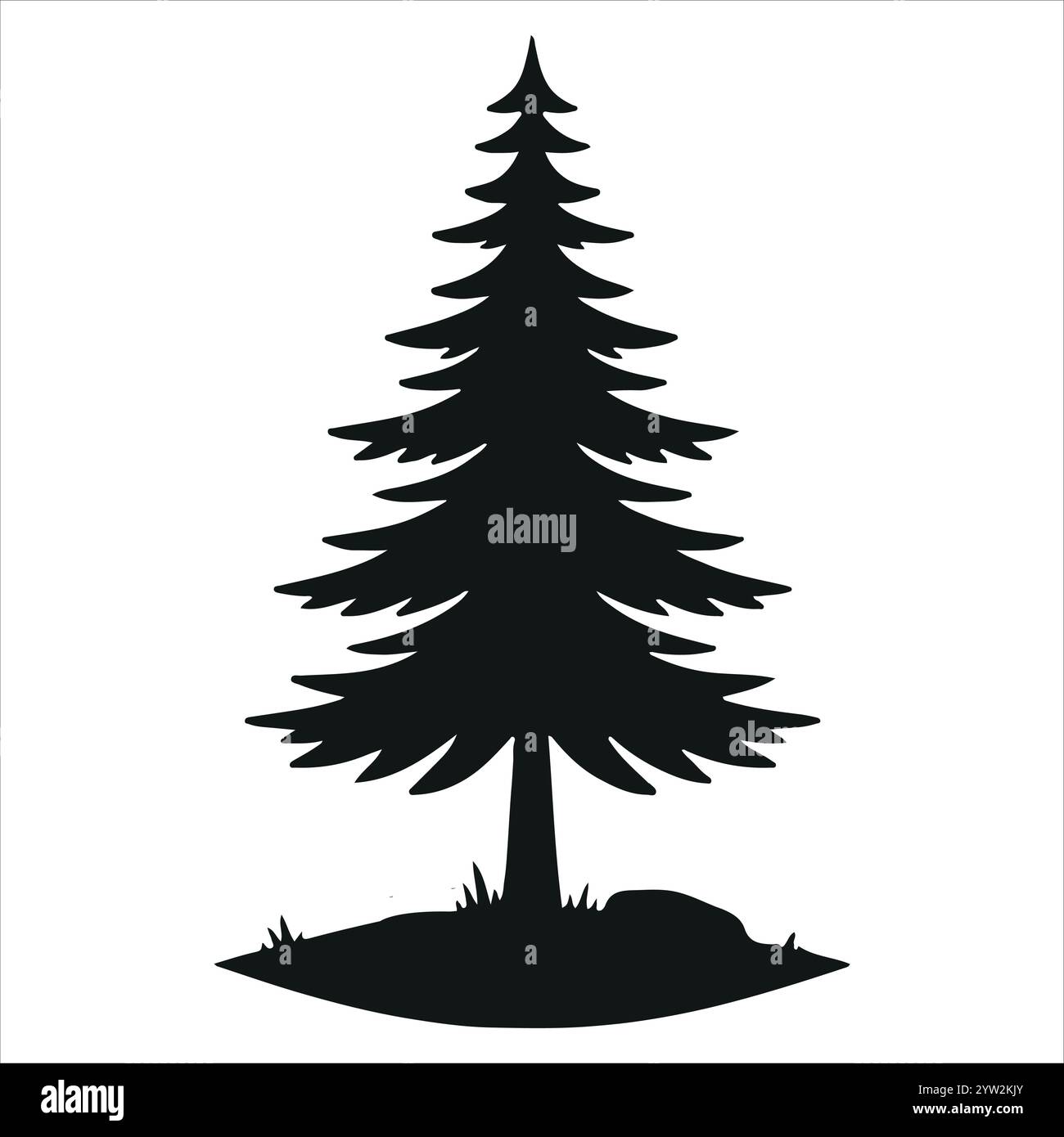 silhouette pine tree with white background Stock Vector Image & Art - Alamy