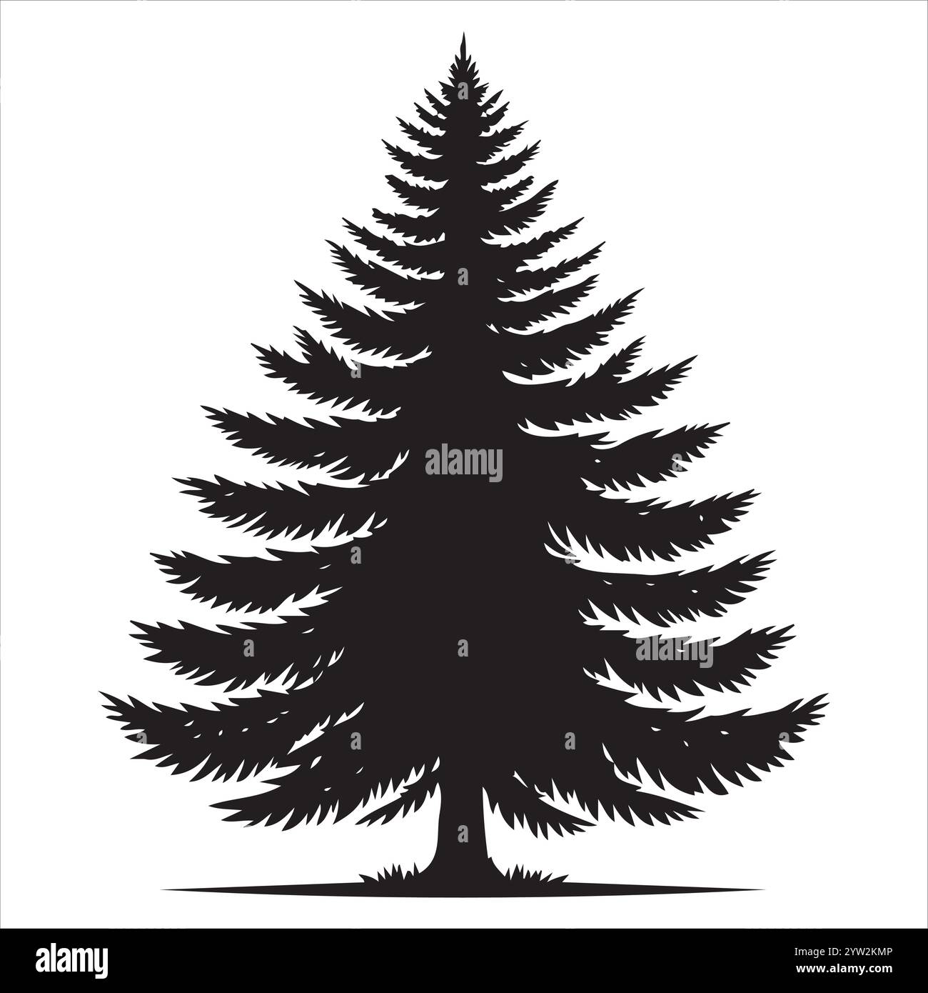 silhouette pine tree with white background Stock Vector Image & Art - Alamy